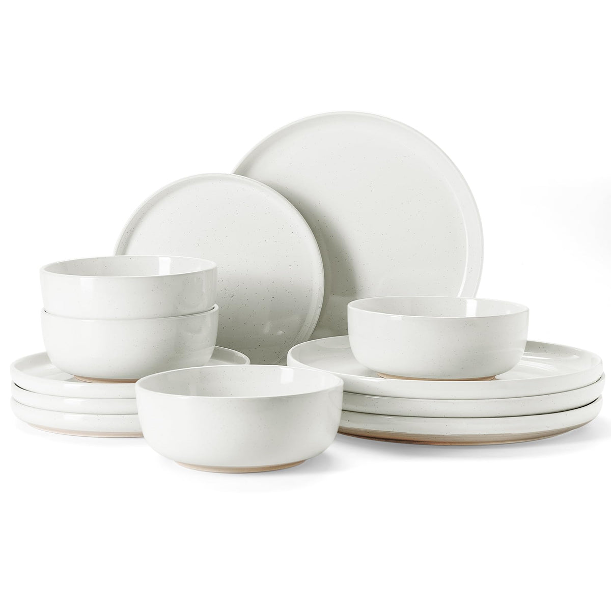Famiware Milkyway 16-Piece Dinnerware Set with Mugs, Dark Gray
