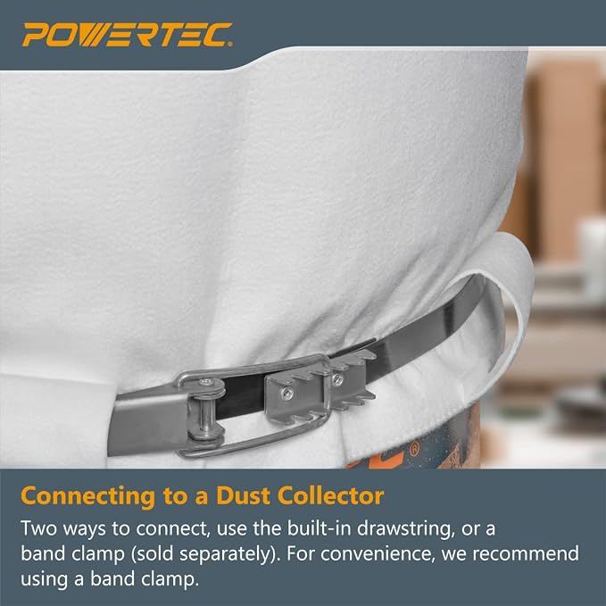 POWERTEC 70333 Dust Collector Bag, 1 Micron Filter,