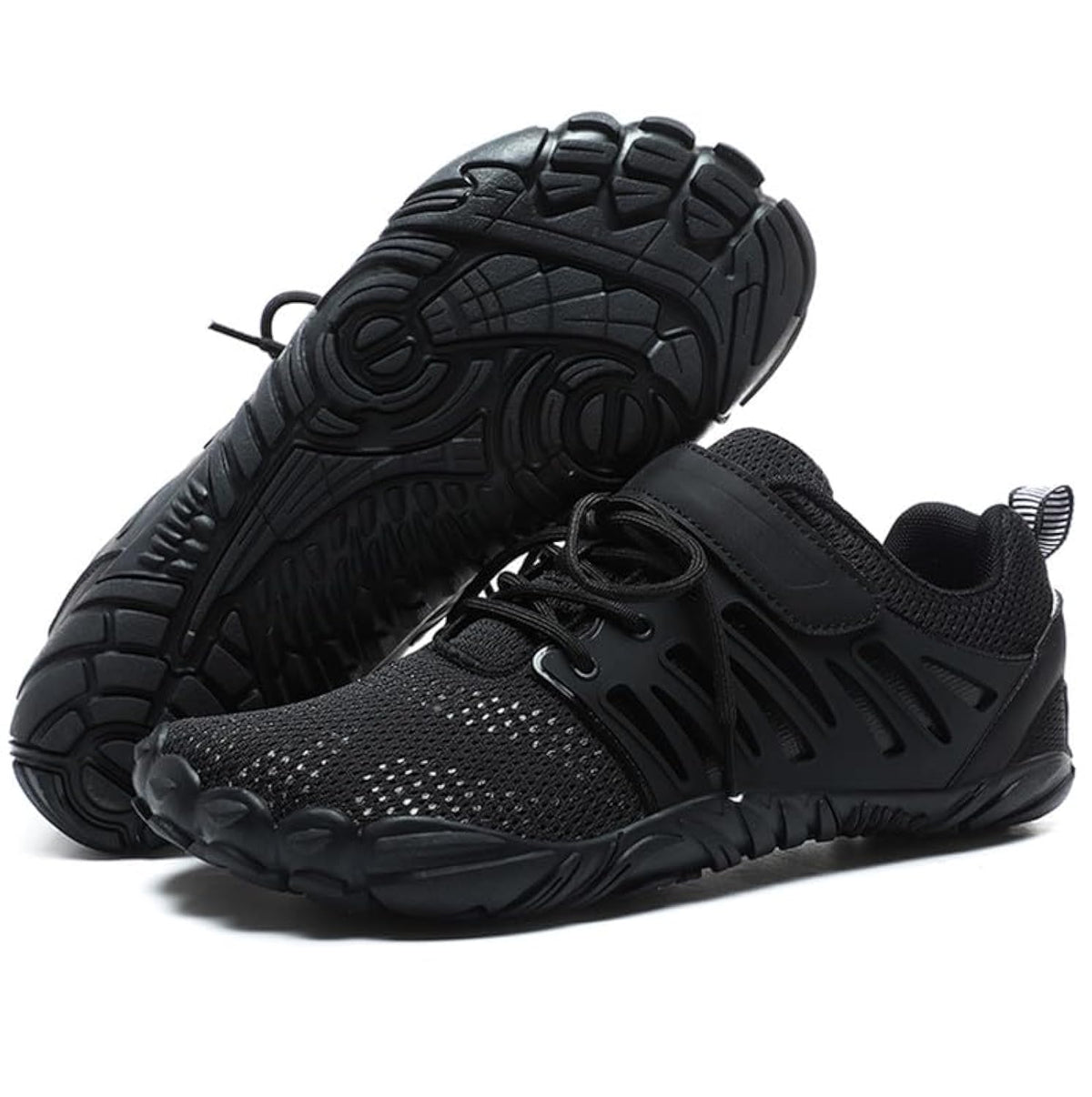 MIFAWA Barefoot Shoes Men Wide Toe Box Zero Drop Water Shoes Men for Gym Workout Minimalist Weightlifting Cross-Trainer Running Hike Grounded Footwear Black