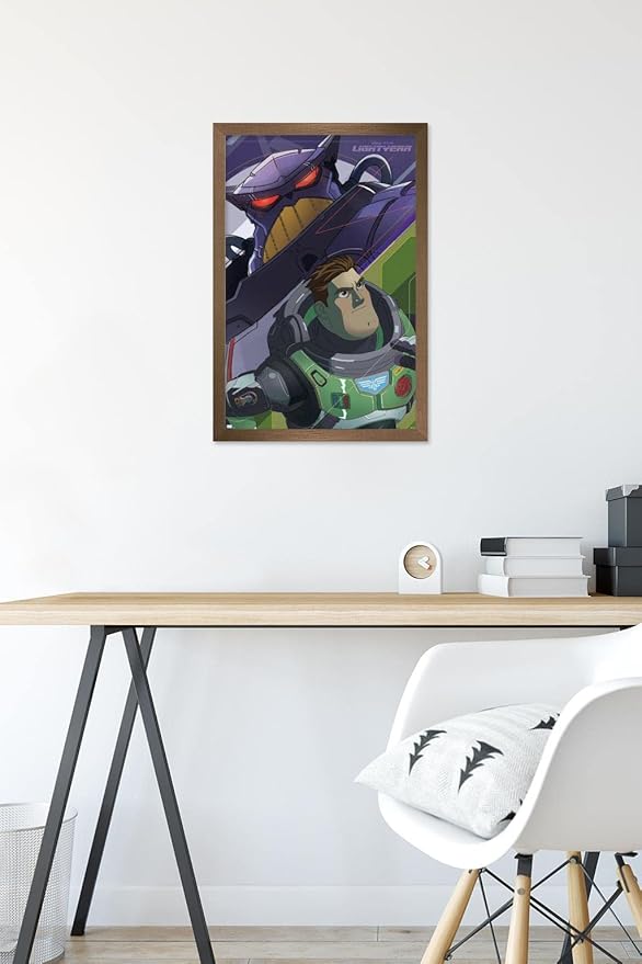 Trends International Disney Pixar Lightyear - Buzz and Zurg Wall Poster, 14.725" x 22.375", Bronze Framed Version