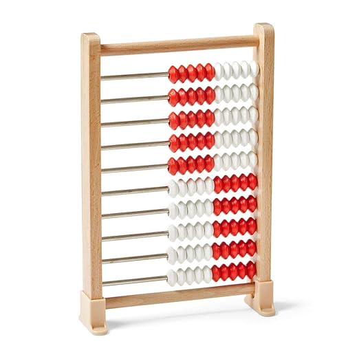 hand2mind Mini 100 Bead Wooden Rekenrek, Abacus for Kids Math, Math Manipulatives Kindergarten, Counting Rack for Kids, Counters for Kids Math, Educational Toys for Elementary Kids (Set of 4)
