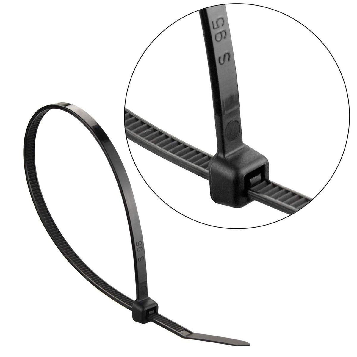 Superun Black Zip Ties 6 Inch, 40 Lbs Tensile Strength Wire Ties (Industrial Grade Cable Ties) Pack of 100