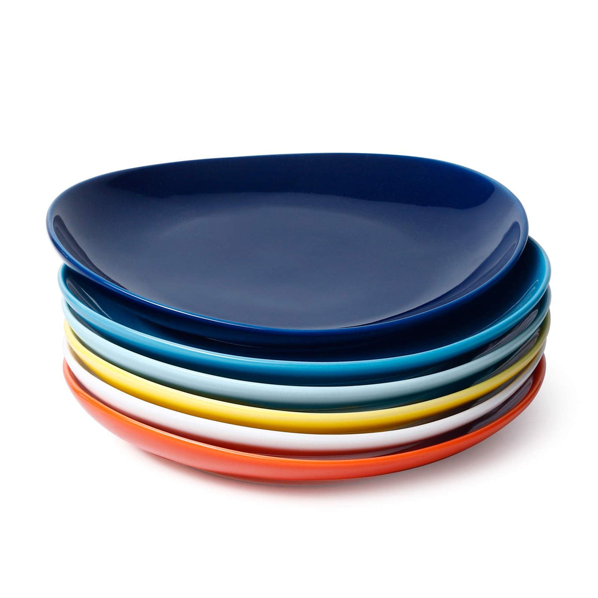Sweese Porcelain Dessert Plates - 7.8 Inch Salad Plates, Small Appetizer Plates Set of 6 - Dishwasher, Microwave, Oven Safe - Azure Dreamscape Color