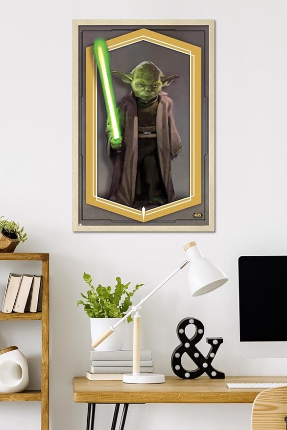 Trends International Star Wars: The High Republic - Yoda Wall Poster, 34L x 22.4W, Blonde Framed Version