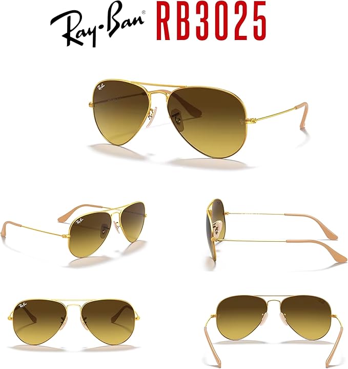 Ray-Ban RB3025 Metal Aviator Sunglasses For Men For Women +BUNDLE with ACCESSORY EYEWEAR KIT