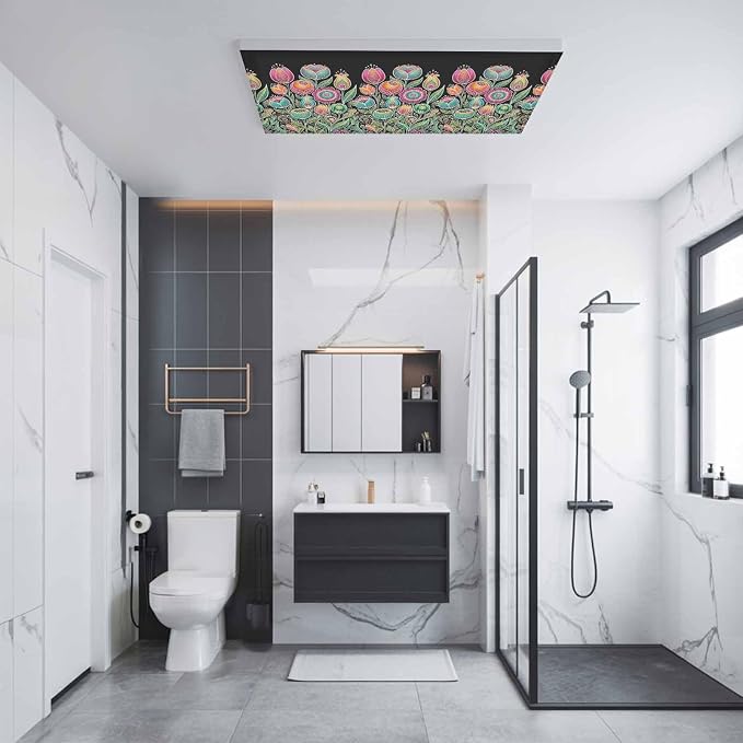 Fluorescent Light Covers for Ceiling Lights Colorful Flowers Magnetic Light
