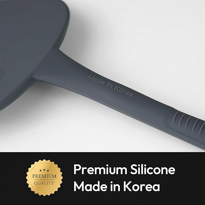 carrotez Silicone Wide Spatula Turner for Kitchen Use 482°F Heat Resistant Flipper, Scratch-Free, 1 Pack - Dark Gray