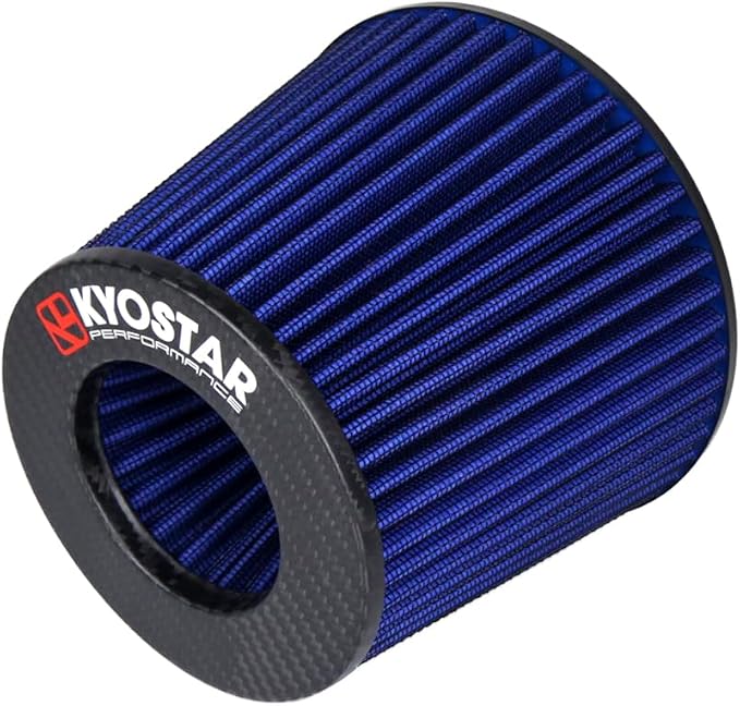 KYOSTAR Carbon Fiber 3" High-Flow Air Filter, Reusable Cone Cold Air Intake