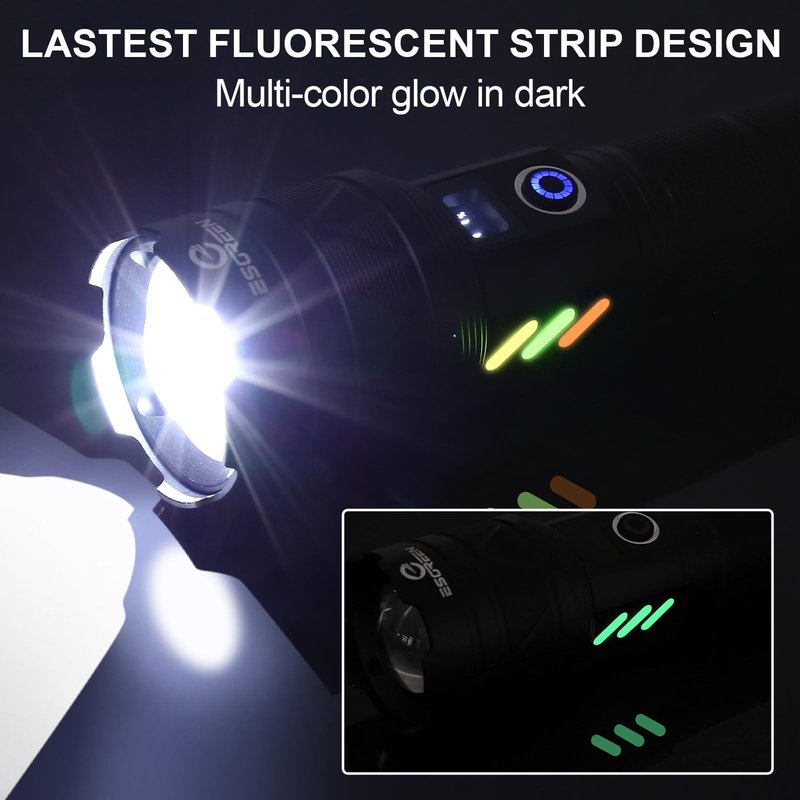 Rechargeable Flashlights 100000 High Lumens, Long Range 5000ft, Super Bright LED Flashlight USB C, High Powerd Multi-functional Heavy Duty Strong Flash Light High Beam, For Emergency Home Camping