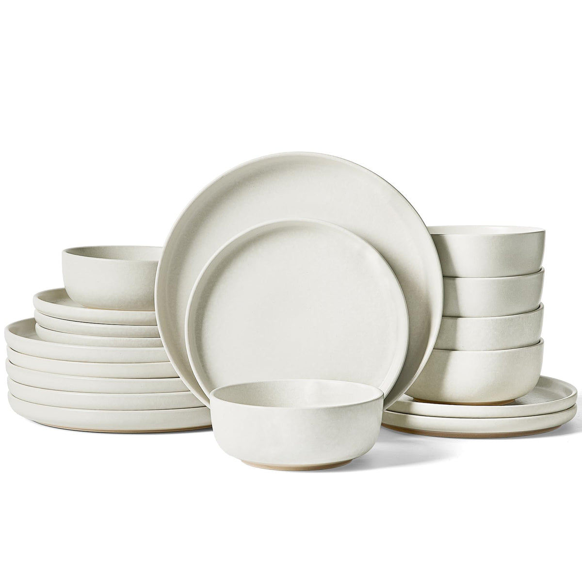 Famiware Milkyway 16-Piece Dinnerware Set with Mugs, Dark Gray