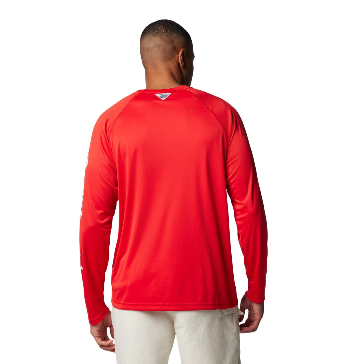 Columbia Men's PFG Terminal Tackle Long Sleeve Fishing Shirt, Red Spark/White Logo, 5X