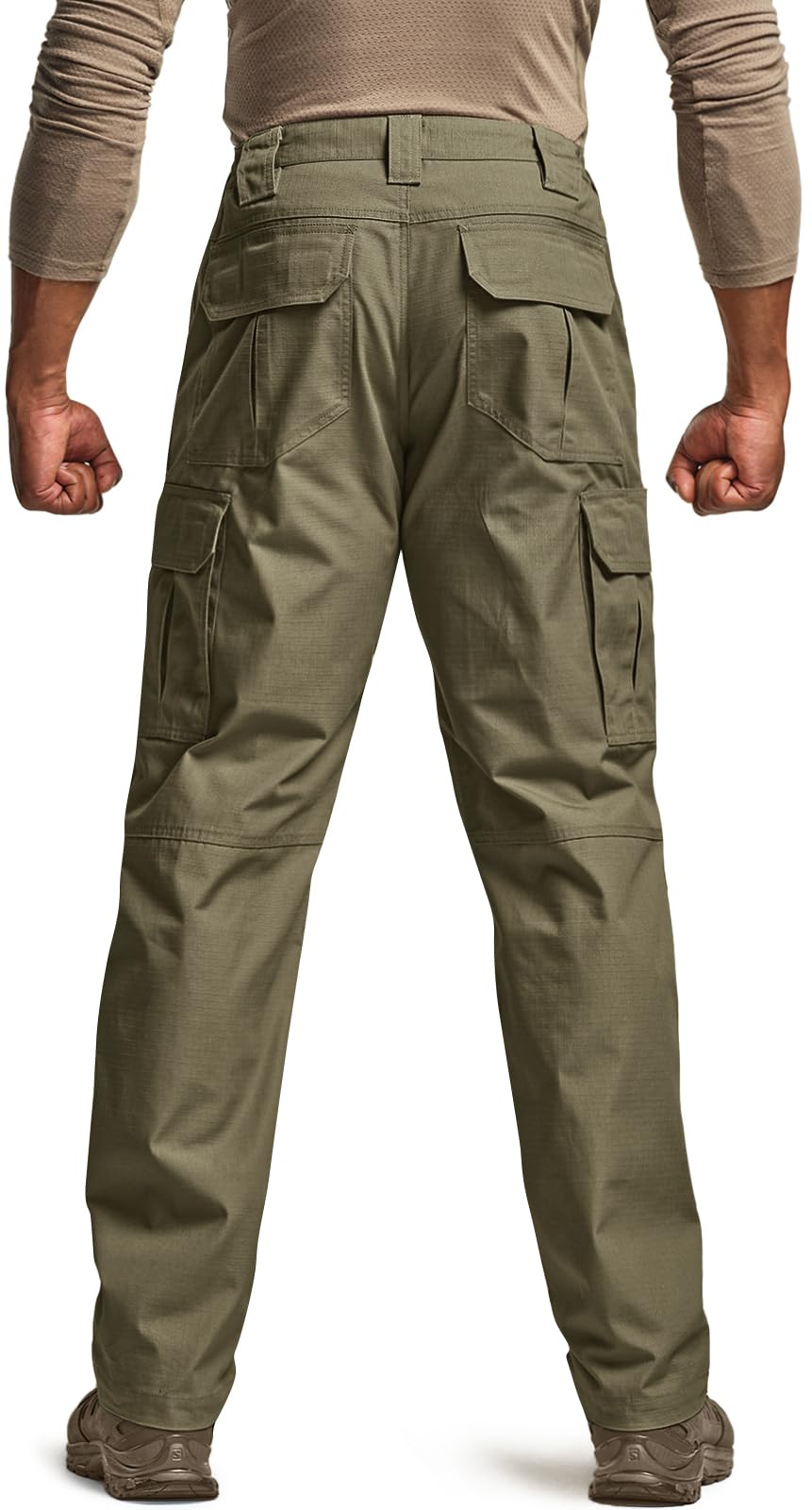 CQR Men's Tactical Pants, Water Resistant Ripstop Cargo Pants, Lightweight EDC Work Hiking Pants, Outdoor Apparel, Raider Soil Green, 44W x 30L