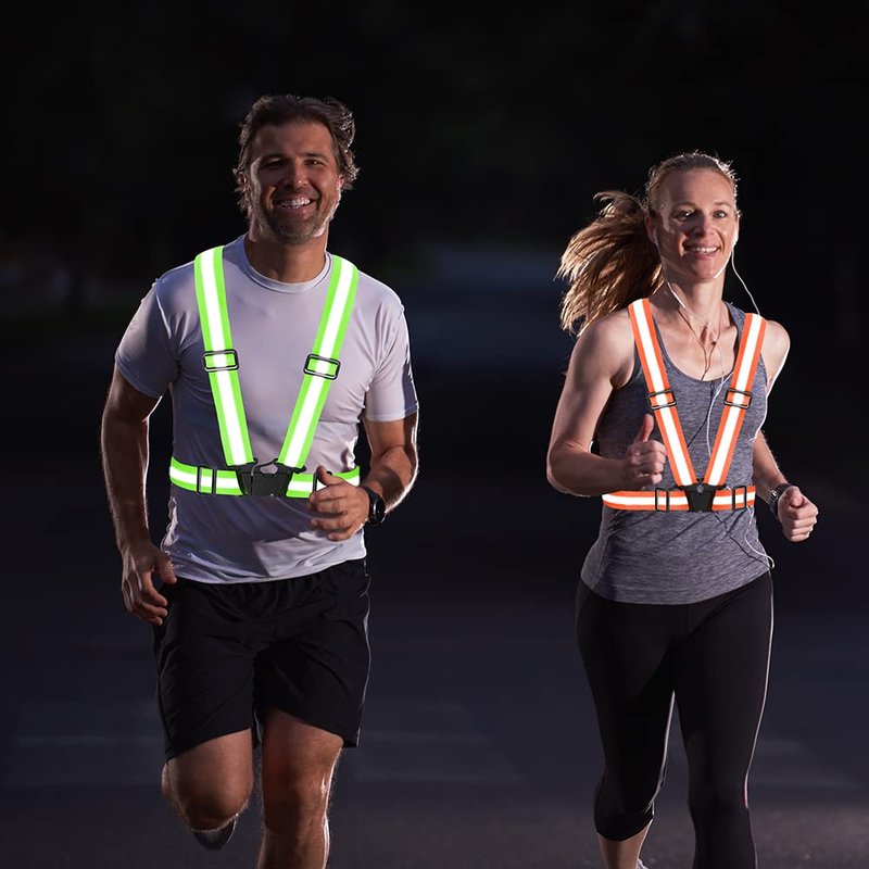 Fepdiu High Visibility Reflective Vest 2Pack Safety Vest Running Reflective Gear Adjustable Reflective Vest for Walking,Jogging,Hiking,Night Cycling