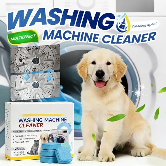 Washing Machine Cleaner Tablets, 2026 Upgraded Washer Machine Cleaner Tablets for Pet Owners, Deep Cleaning Pet Hair Remover for Front Loader, Top Load, HE Washer Tub (24 Pack)