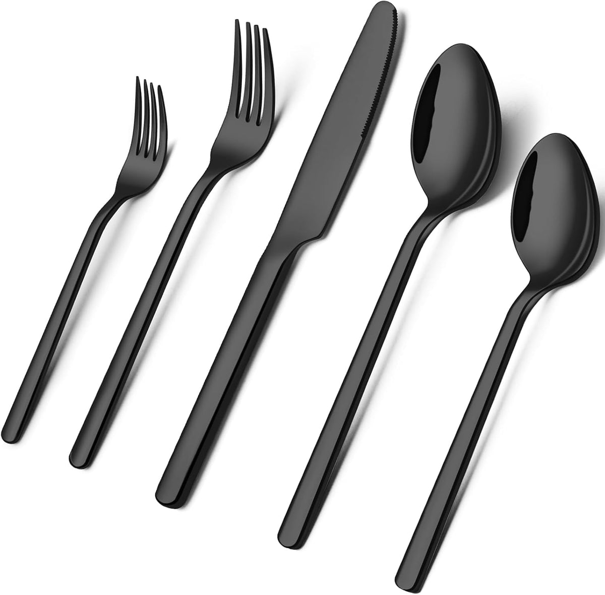 KINGSTONE Silverware Set for 12, 60 Piece 18/10 Stainless Steel Flatware Utensils Cutlery Set, Mirror Polished, Dishwasher Safe, Knife Fork Spoon for Home Restaurant Wedding Housewarming