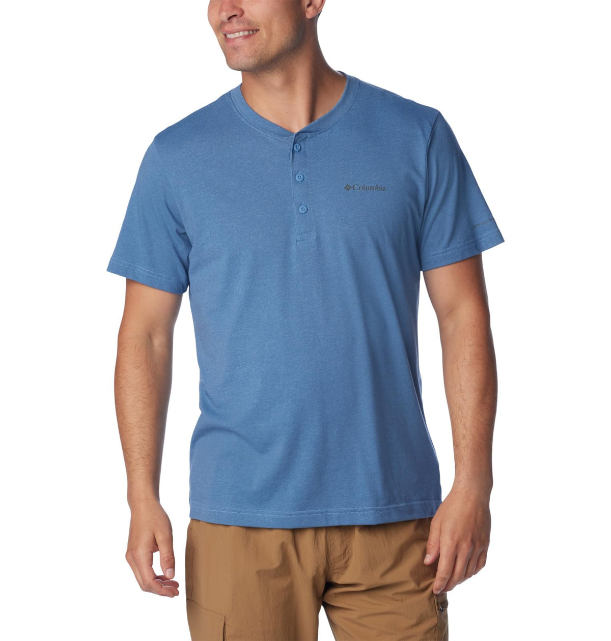 Columbia Men's Thistletown Hills Short Sleeve Henley, Skyler Heather, Medium