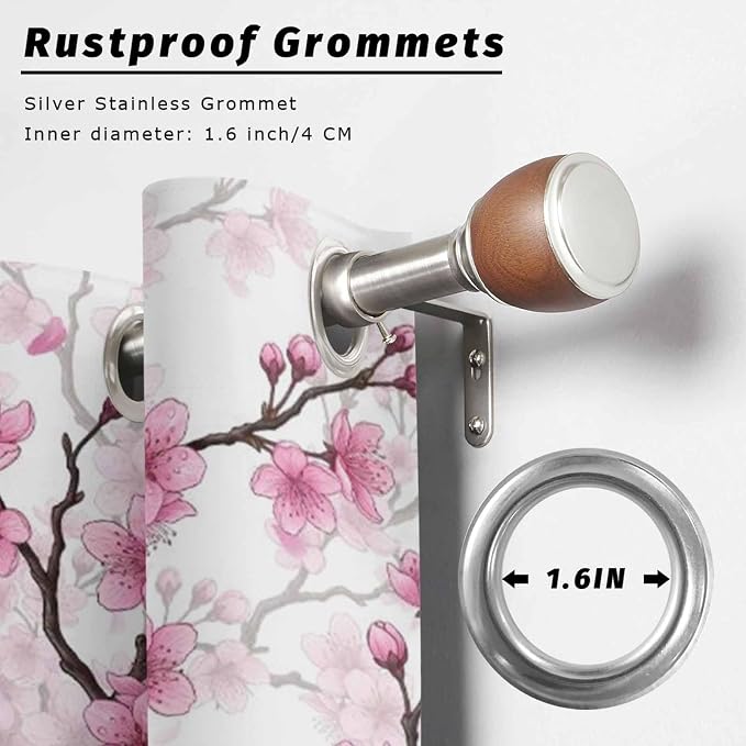 Cherry Flowers Outdoor Curtains