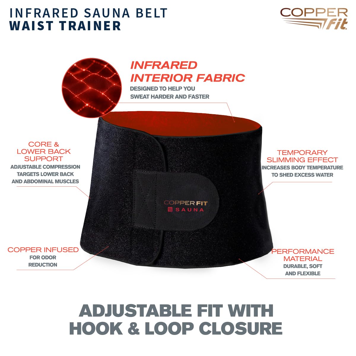 Copper Fit Infrared Sauna Belt – L/XL
