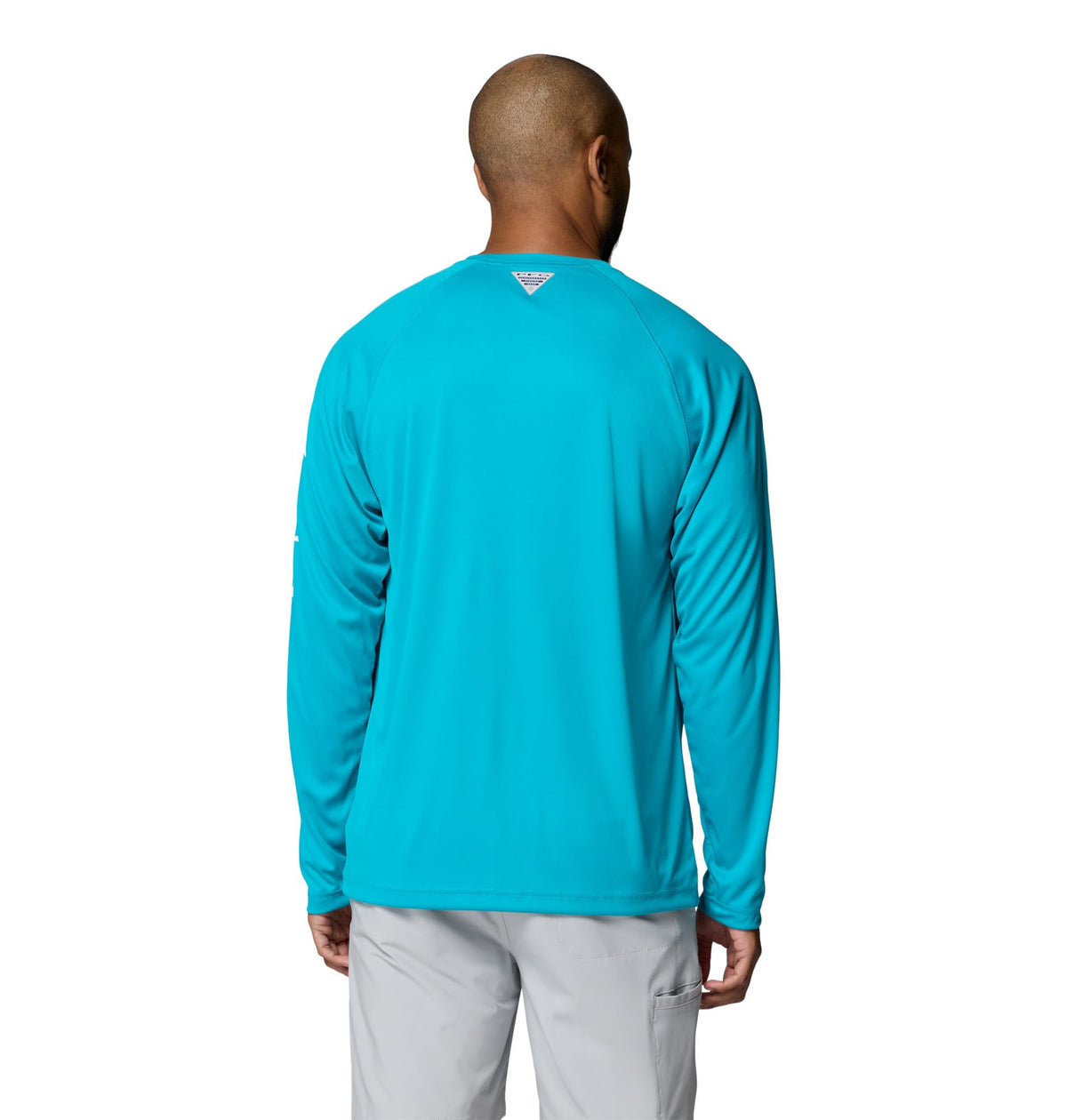 Columbia Men's PFG Terminal Tackle Long Sleeve Fishing Shirt, Ocean Teal/White Logo, Medium