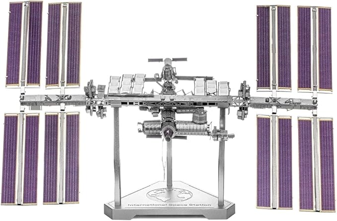 Metal Earth Fascinations Premium Series International Space Station 3D Metal Model Kit Bundle with Tweezers