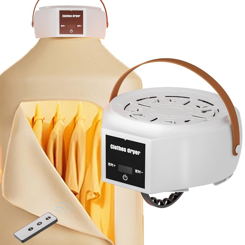 Portable Clothes Dryer, 600W Compact Foldable Mini Dryer Machine with Adjustable Timer, Quiet Fast-Drying Electric Travel Clothes Dryer for RV, Apartment, Home, Hotel Room