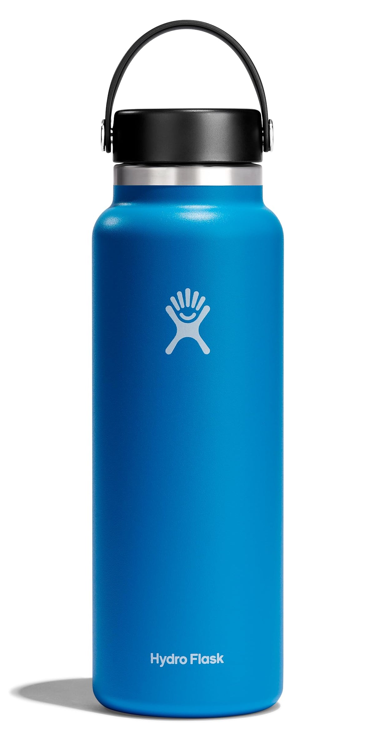 Hydro Flask Water Bottle - Insulated Stainless Steel - Wide Mouth Flex Lid, Non Spill, Leakproof and Refillable in 40 Oz Pacific