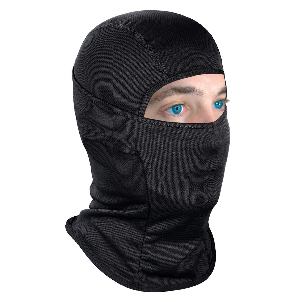 Achiou Ski Mask for Men Women, Summer Balaclava Face Mask, Shiesty Mask UV Protector Lightweight for Motorcycle Snowboard Black