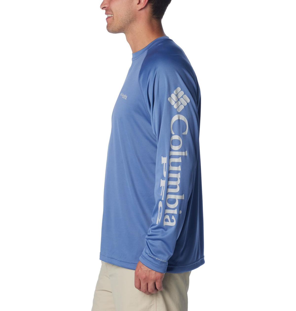 Columbia Men's Terminal Tackle Long Sleeve Shirt, Bluebell/Cool Grey Logo, 2X Tall