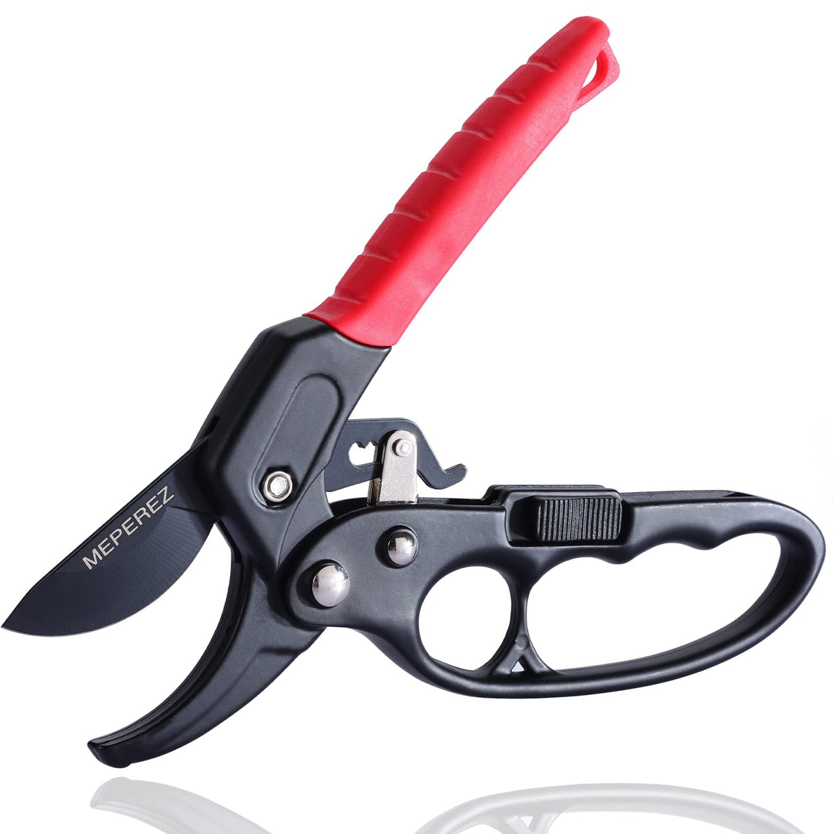 MEPEREZ Germany Pruning Shears For Gardening, Arthritis Weak Hand Snips, 4x cutting power trimming, 1-Inch Cut Capacity Garden Clippers, Ergonomic handle, Rust resistant, high strength steel, Sharp