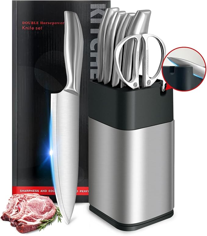 Stainless Knife Set, Kitchen Chef Knife Sets with Block