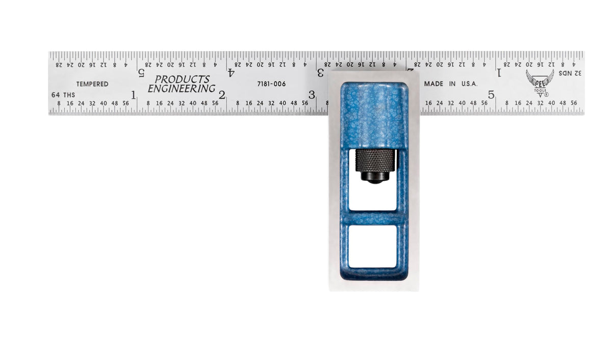 PEC Precision Double Square - 6” Adjustable Machinist Square for Metalworking,Carpentry, Woodworking -4R Hardened Steel Blade, Satin Chrome Finish, Made in USA