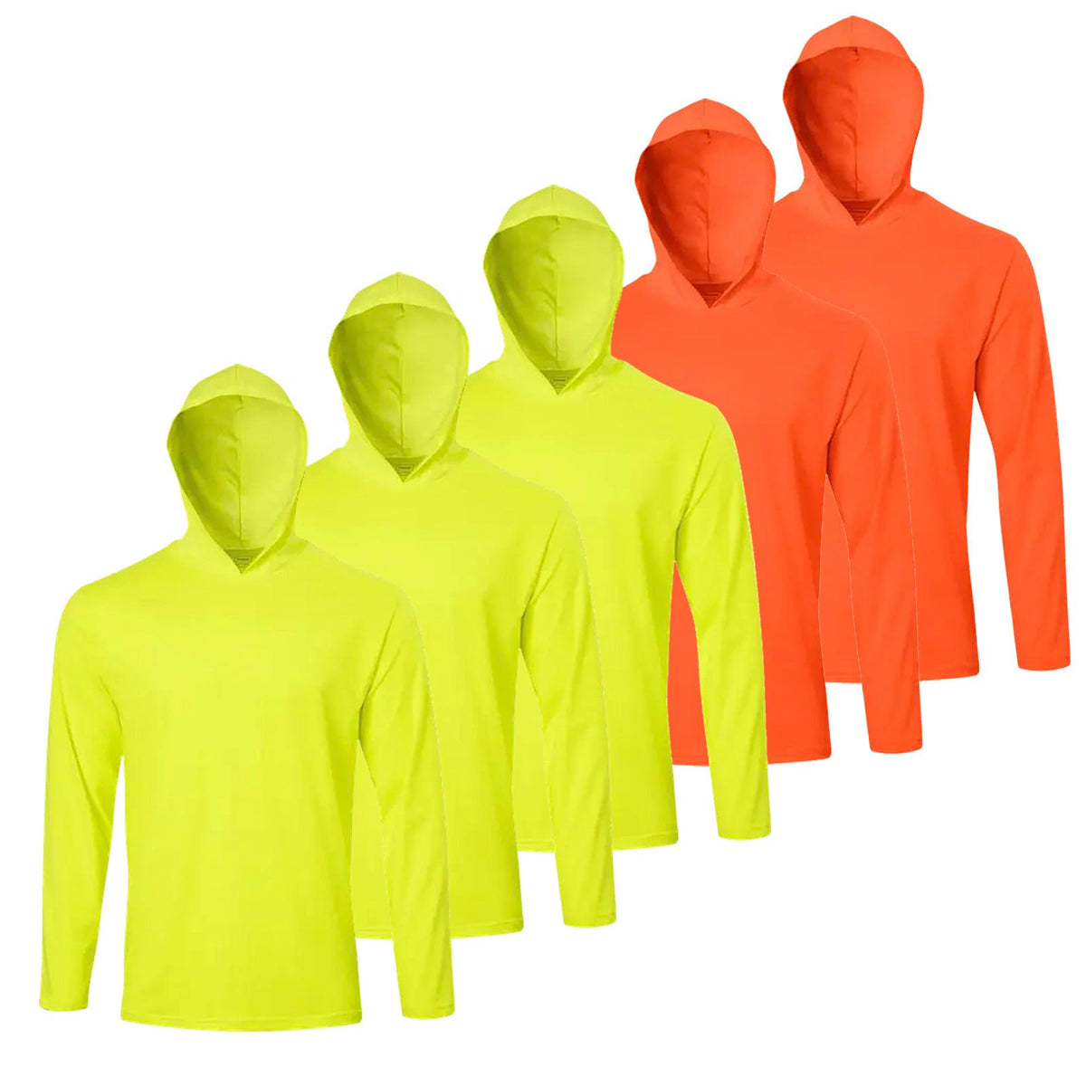 TanBridge Men's Dry Fit Hoodie Long Sleeve High Visibility Work Shirts for Men Sun Protection Shirt 5 Pack