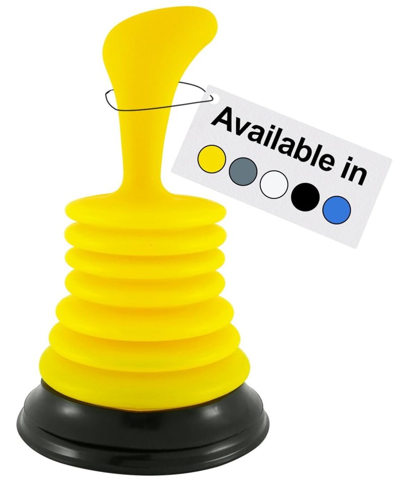 Meadow Lane Small 7" Sink Plunger - Mini Clog Remover for Kitchen & Bathroom Sink Drains - Hand Ergonomic, Space-Saving & Powerful Suction - Universal Fit for Home or Commercial Use, Yellow