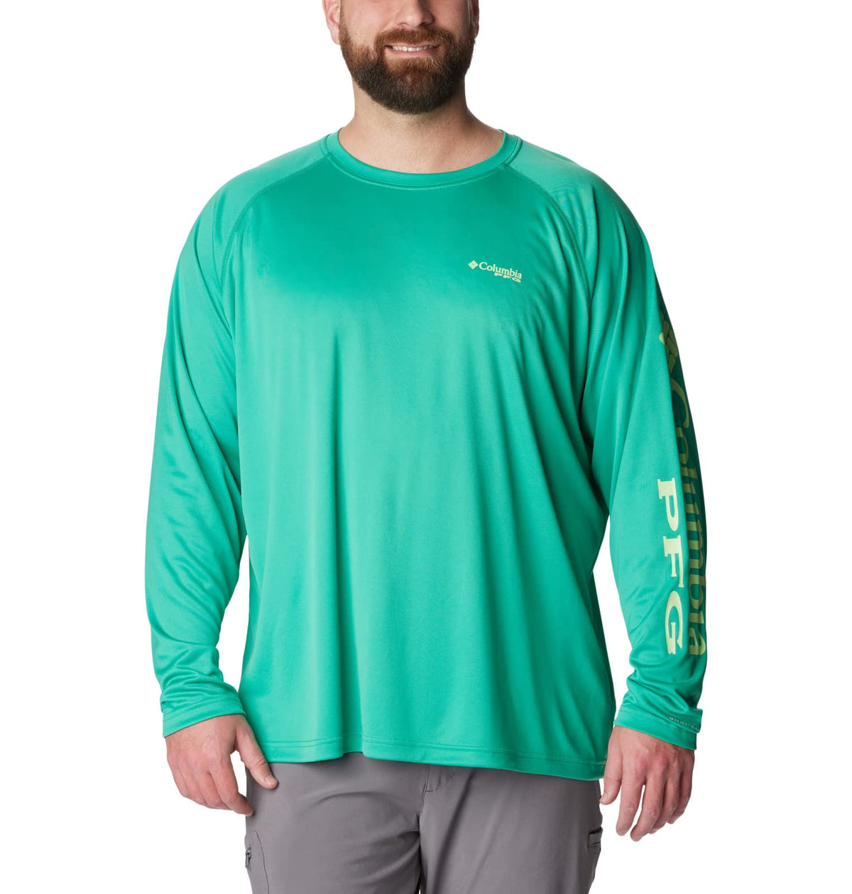 Columbia Men's Terminal Tackle Long Sleeve Fishing Shirt, Circuit/Key West Logo, XX-Large