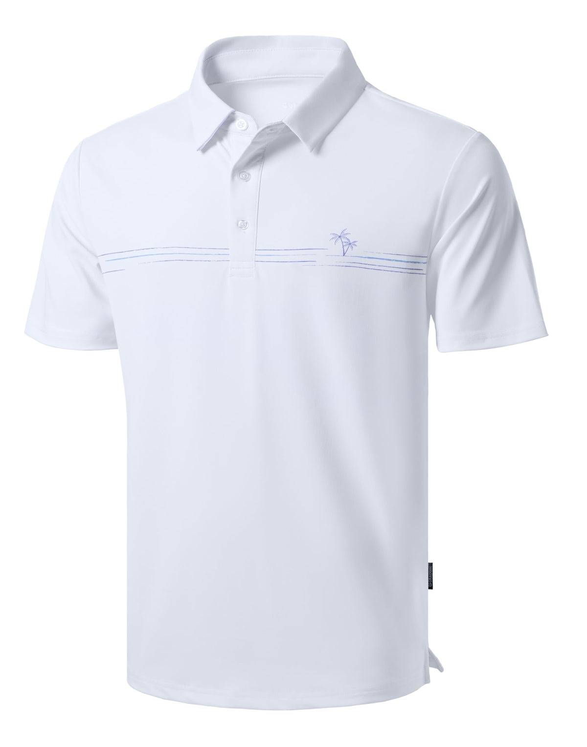 Men's Golf Shirts Dry Fit Moisture Wicking Performance Short Sleeve Collared Polo Shirts for Casual Tennis Bussiness (White Coco Tree, XXXL)
