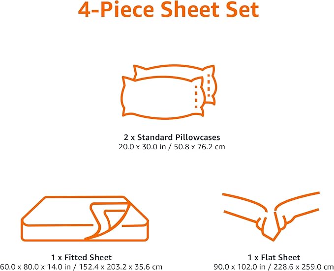 Amazon Basics Lightweight Super Soft Easy Care, Ultra Comfortable Microfiber 4-Piece Bed Sheet Set with 14-Inch Deep Pockets, Queen, Dark Teal, Solid