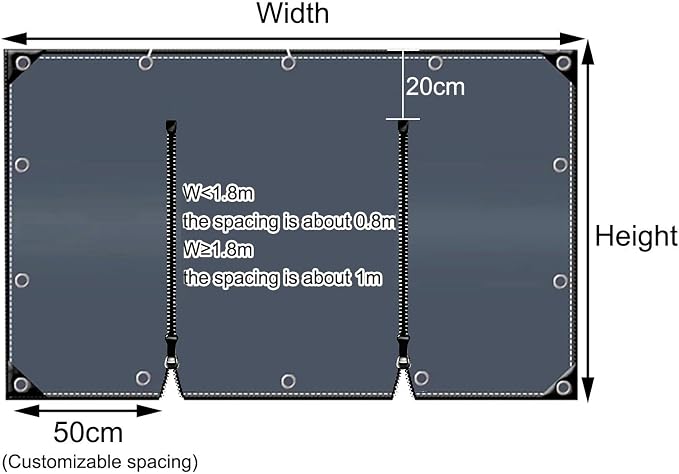 Curtain Patio Enclosure with Zippe, Heavy Duty PVC Transparent Tarpaulin Side