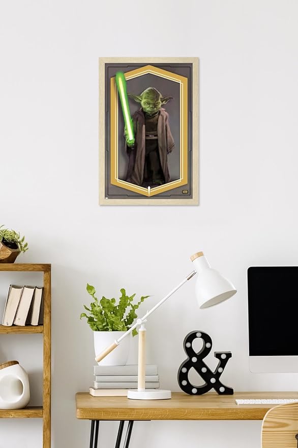 Trends International Star Wars: The High Republic - Yoda Wall Poster, 22.4L x 14.7W, Blonde Framed Version