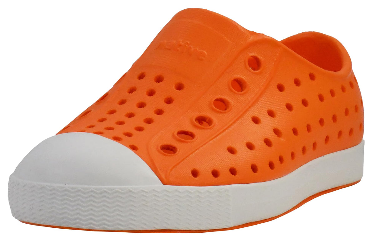 Native Shoes Unisex-Kids Jefferson Sneakers, Sunset Orange/Shell White, 4 Big Kid