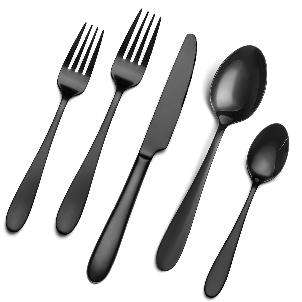 EIUBUIE 40 Piece Silverware Set for 8, Stainless Steel Flatware Set, Cutlery Sets with Mirror Finish, Dishwasher Safe, Modern Kitchen Forks, Spoons, Knives, Eating Utensil Sets