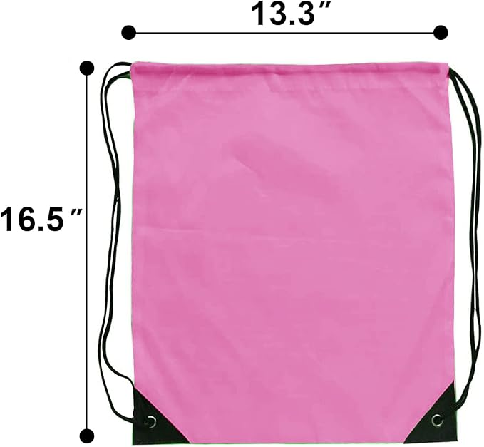 Drawstring Backpack Bulk 70Pcs String Backpack Drawstring Bags Cinch Bag Sackpack for Men Women Gym(Pink)