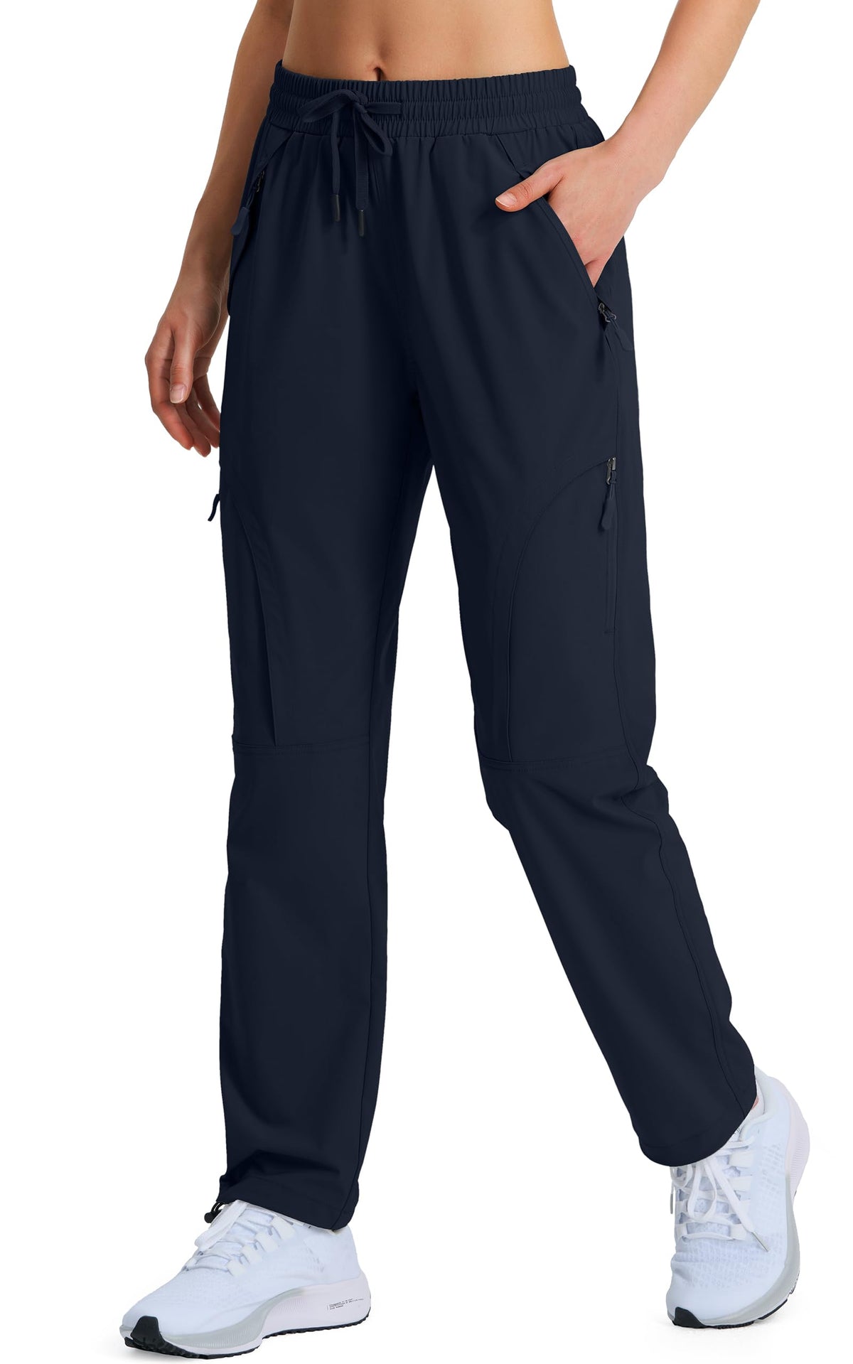 Hugut Women's Hiking Pants Quick Dry Lightweight Cargo Pants UPF 50 Water Resistant Zipper Pockets for Golf Travel Work Camping Navy