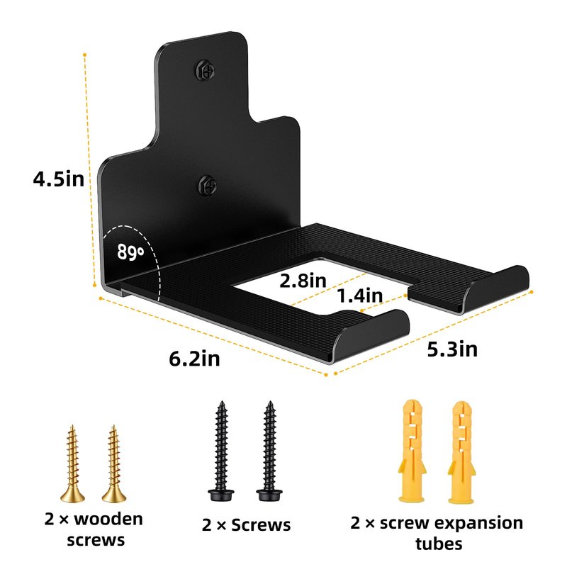 Datdifen Garage Organization Wall Mounted Storage Rack, Heavy Duty Tool Hanger for Grass Trimmer, Hedge Trimmer, Weed Wacker and Garden Power Tools, 1 Pack