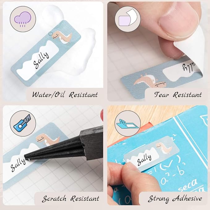 Phomemo D30 D35 Label Maker Tape, Black on Fat Little Dragon, Flower Little Dragon, Obediently Little Dragon Pre-Cut Sticker Thermal Paper Self-Adhesive Label, 14mm x 50mm (0.55 x 1.96 Inch) 3-Roll