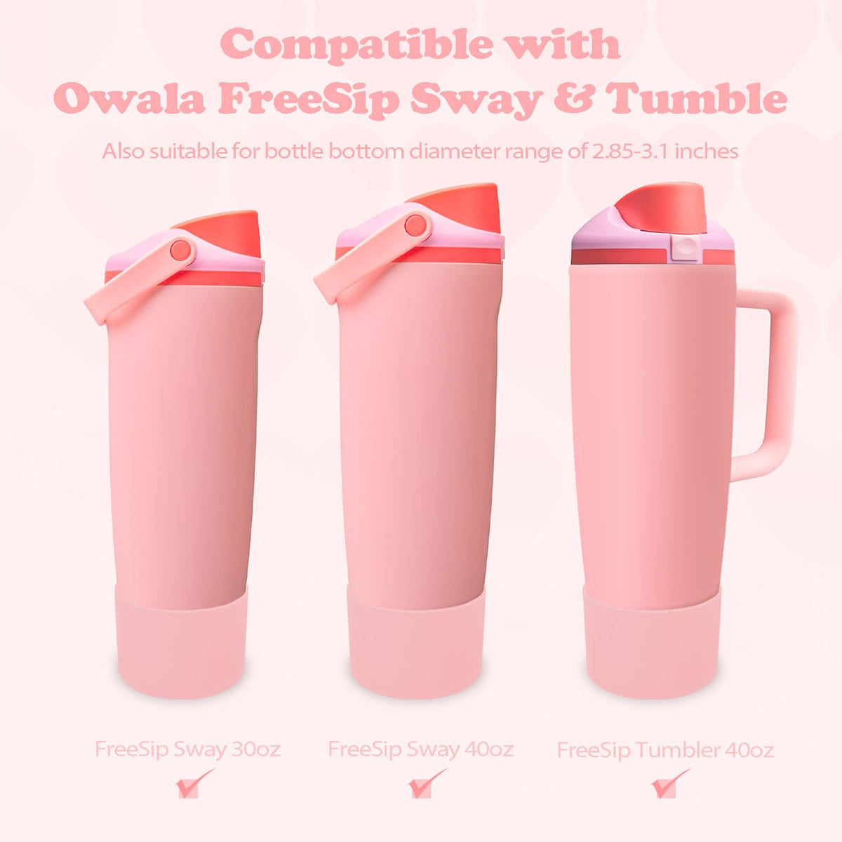 Kaitiaki Silicone Boot for Owala 30oz & 40oz FreeSip Sway Bottles & Tumblers - Non-Slip, Scratch-Resistant, Stability Enhancer, Available in 12 Colors (Angel Food Cake)