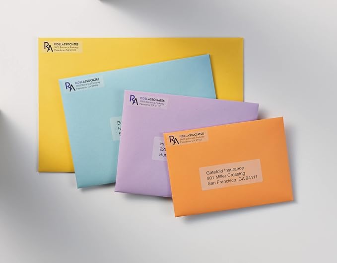Avery Printable Return Address Labels with Sure Feed, 0.5" x 1.75", Matte Clear, 800 Blank Mailing Labels (15667)