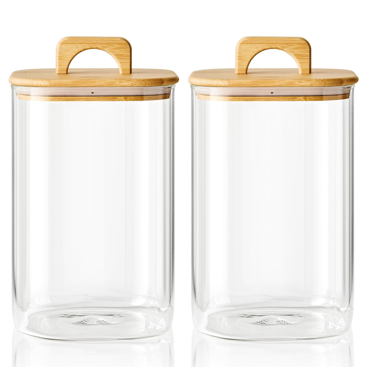 Sweejar 3 qt Glass Jars for Laundry Room Organization, 96 oz Laundry Pods Container, Glass Food Storage Jars with Airtight Lid, 2 Pack, Hand Lid