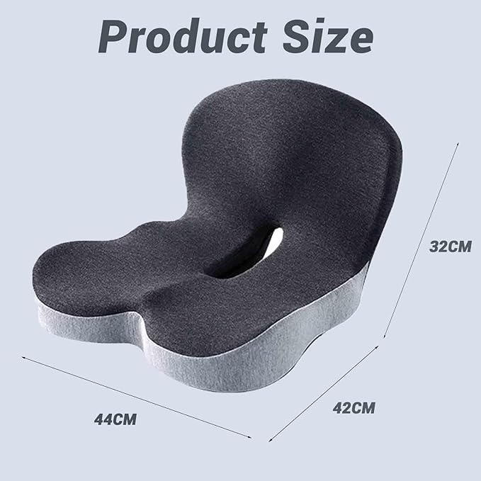 Back and Seat Cushion, Car Seat Cushion, Memory Foam L-Shaped Integrated Car Cushions, Ergonomic Car Cushion for Big People with Back Support (Black)