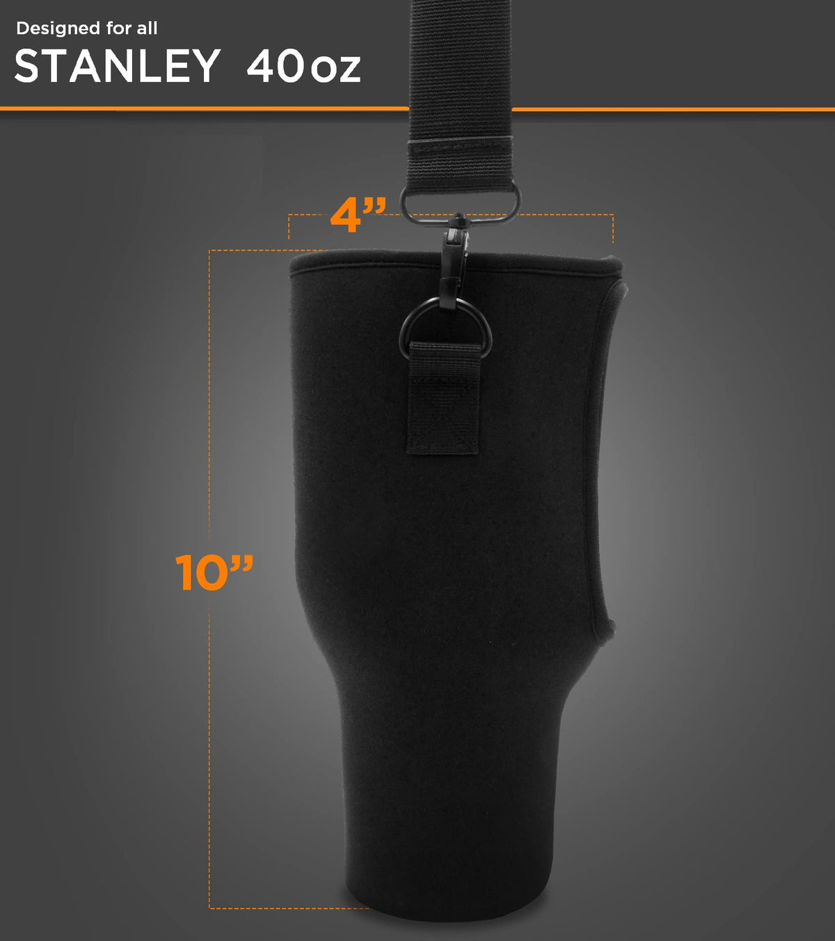Fitted Sling Bag for Stanley 40 oz Tumbler with Handle, Protective Sleeve Replacement Cover with Shoulder Strap, 40oz Adventure Quencher Cup Accessories (Fits H2.0 FlowState with Straw Lid (Neoprene)
