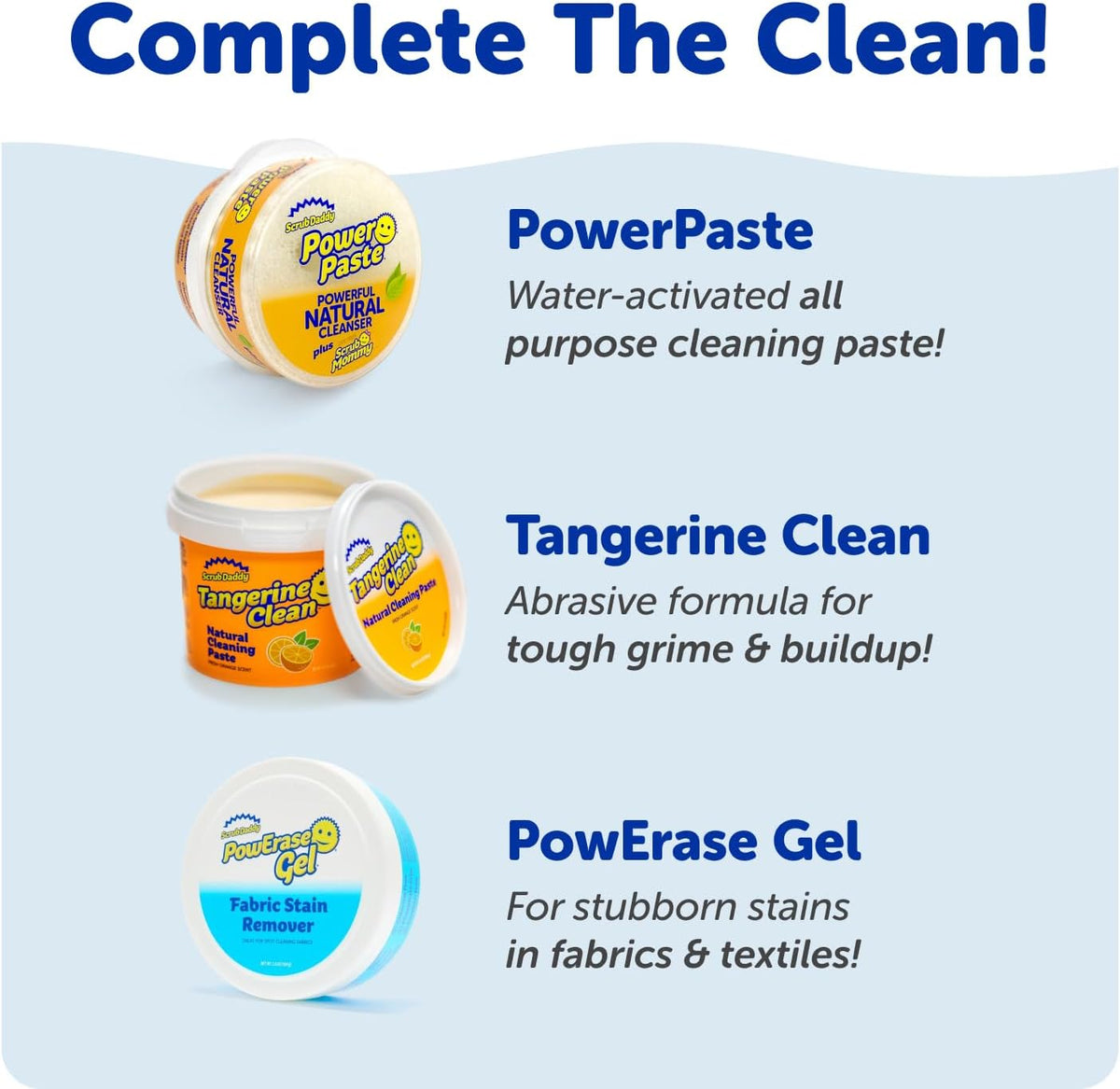 Scrub Daddy Eraser Mommy Sponges 45x - Water-Activated Cleaning Sponge with FlexTexture Scrubbing Gems - 3-in-1 Erase, Scrub, Wipe Tool for Walls, Doors, Baseboards, Hard Surfaces (6 Count)